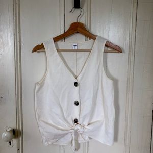 Tie front, button up Old Navy tank